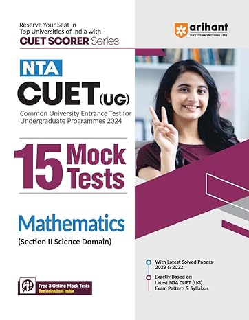 NTA CUET UG 15 Mock Test For Section 2 Science Domain Mathematics Exam Book For CUET 2024