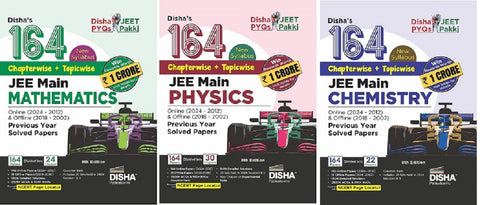 Disha's 164 New Syllabus Chapter-wise + Topic-wise JEE Main Online (2024 - 2012) & Offline (2018 - 2002) Physics, Chemistry & Mathematics Previous Years Solved Papers 8th Edition | NCERT PYQ Question Bank with 100% Detailed Solutions