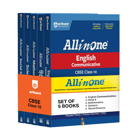 Arihant All in One English Communicative, Hindi-A, Mathematics, Science, Social Science Class 10 for CBSE Exam 2026-27 | NCERT Based Complete Theory, Practice Exercises, CBQs,Sample Papers & Mind Maps