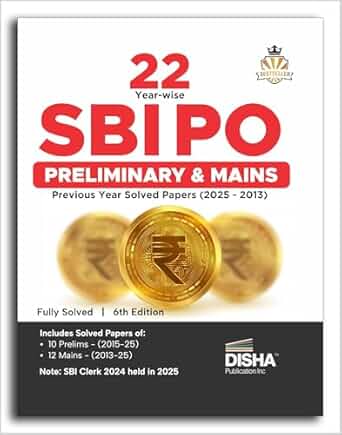 Disha 22 Year-wise SBI PO Preliminary & Main Exams Previous Year Solved Papers (2025 - 2013) 6th Edition | Probationary Officers (POs) and Local Based Officers (LBOs) | Fully Solved
