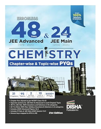 Disha Errorless 48 Years JEE Advanced (1978 - 2025) & 24 Year JEE Main (2002 - 2025) CHEMISTRY Chapter-wise & Topic-wise PYQs Book 21st Edition | Solved Papers Question Bank in NCERT Flow for JEE 2026