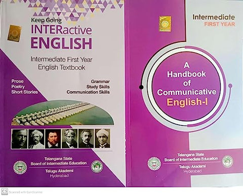 NTERactive English - Intermediate First Year English Textbook & A Hand Book of Communicative English-I (2Books combo 2023 New Edition)