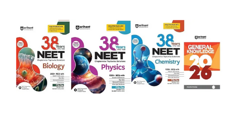 Arihant 38 Years NEET Physics, Chemistry, BiologyChapterwise Topicwise Solved Papers (2025–1988) + Arihant general knowledge 2026