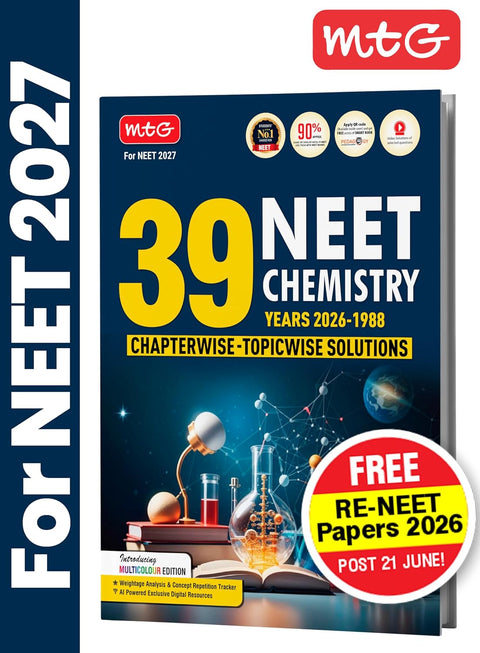 MTG NEET PYQ 39 Years Chemistry Book For 2026-2027 Exam | Chapterwise Topicwise Solved Question Papers | Free Video Solutions | AI Powered Digital Resource