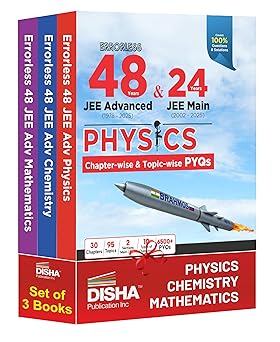 Disha Combo (set of 3 Books) Errorless 48 Years JEE Advanced (1978 - 2025) & 24 Year JEE Main (2002 - 2025) PHYSICS, CHEMISTRY & MATHEMATICS Chapter-wise & Topic-wise PYQ Books 21st Edition | JEE 2026