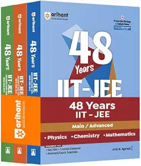 Arihant 48 Years IIT-JEE Physics, Chemistry, Math | Chapterwise and Topicwise Solved Papers | Advanced (2025–1978) and Main (2025–2013) | Key Concepts and Quick Solutions | English Medium (Set of 3)
