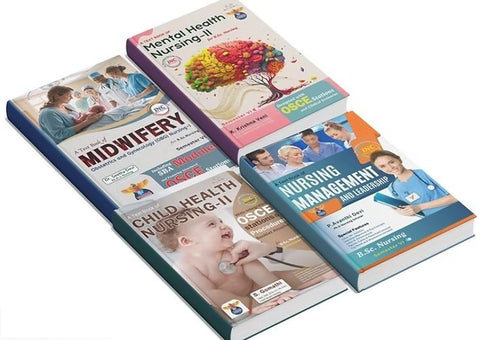 B.Sc.Nursing - Text Book - SEMESTER - 6 Midwifery/Obstetrics and Gynecology Nursing 1 - Nursing Management and Leadership - Child Health Nursing 2 - Text Book - Mental Health Nursing 2 set of 4 books