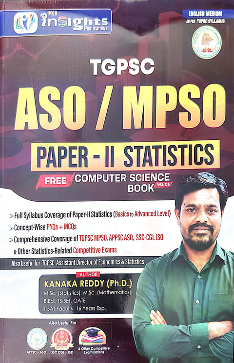 INSIGHTS TGPSC ASO/MPSO PAPER-II STATISTICS COMPUTER SCIENCE BOOK