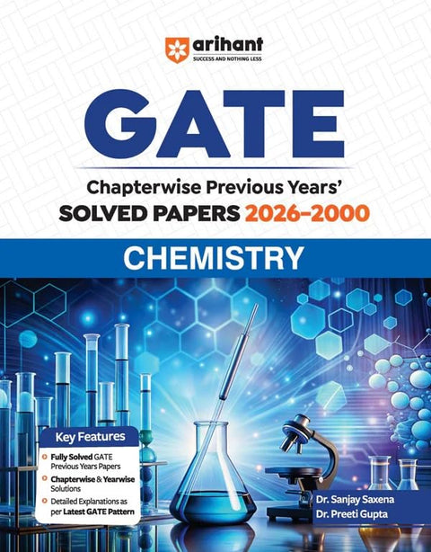 Arihant GATE Chemistry Chapterwise Solved Papers 2026–2000|Chapterwise & Yearwise Detailed Explanations as per GATE Pattern