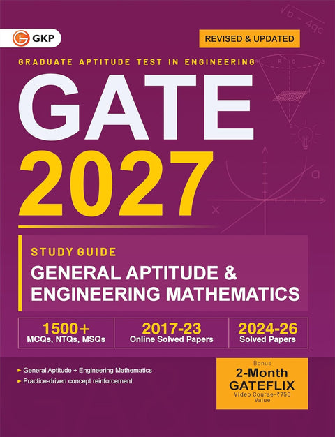 GATE 2027 General Aptitude & Engineering Mathematics Guide | 1300+ MCQs & Practice Questions | Solved Papers 2024-26 | 3 Full-Length Mock Tests