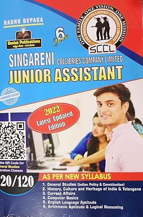 SINGARENI COLLIRIES COMPANY LIMITED JUNIOR ASSISTANT ENGLISH MEDIUM