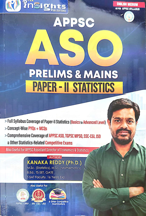 INSIGHTS APPSC ASO PRELIMS AND MAINS PAPER 2 STATISTICS (ENGLISH MEDIUM)