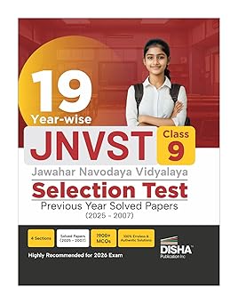 Disha 19 Year-wise JNVST Class 9 Jawahar Navodaya Vidyalaya Selection Test Previous Year Solved Papers (2025 - 2007) | Navodaya Entrance Exam 2026 | 5th Edition