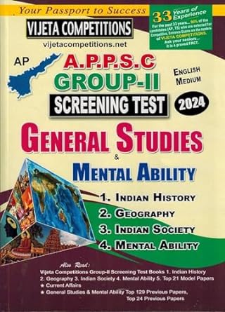 APPSC Group-II Screening Test General Studies & Mental Ability 2024 (English Medium)