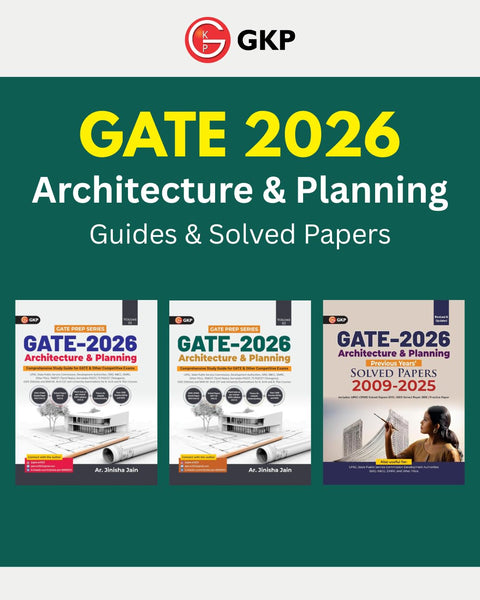 GKP GATE 2026 Architecture & Planning Preparation Set of 3 – Vol I & II + Solved Papers (2009–2025) |GATE, UPSC, PSU & M.Arch Entrance Exams