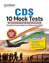 Arihnat UPSC CDS 2026 – 10 Mock Tests | Complete Practice Book for English, General Knowledge & Elementary Mathematics | Latest Pattern, Detailed Solutions, Trend Analysis (2025–2022) & OMR Sheets