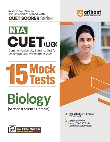 Arihant NTA CUET UG 15 Mock Test For Section 2 Science Domain Biology Exam Book For CUET 2024