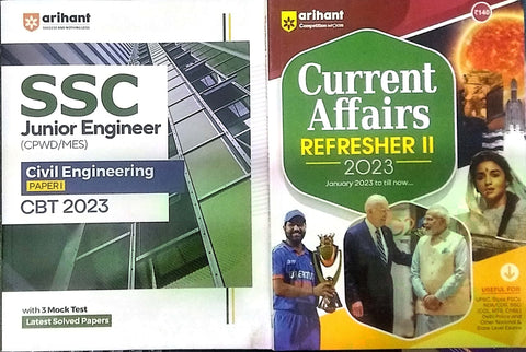 Arihant SSC JE (Junior Engineers) Civil Engineering Paper 1 2023 +Arihant Competition Infocus Current Affairs Refresher 2 2023 (COMBO)