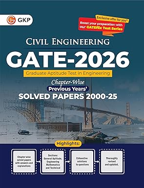 GKP GATE 2026 Civil Engineering | Chapter Wise Solved Papers (2000-2025) & GATE Papers from 2000 to 2025 | General Aptitude, Engineering Maths & Technical Section