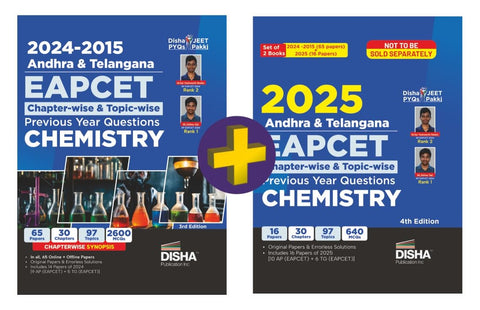 Disha Combo (2 Books) 2025 - 2015 Andhra & Telangana EAPCET Chapter-wise & Topic-wise Previous Year Questions Chemistry 4th Edition | EAMCET | PYQs Question Bank | For 2026 Engineering Exams