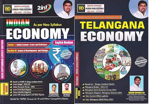 SET OF TWO BOOKS INDIAN ECONOMY & TELANAGANA ECONOMY