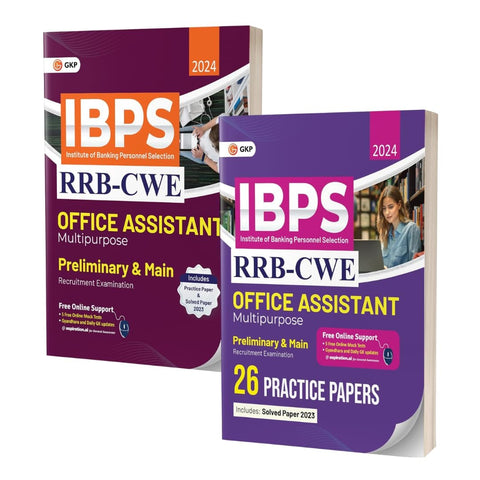 GKP IBPS RRB-CWE 2024 - Office Assistant (Multipurpose)(Set of 2 books) - Guide & 26 Practice Papers