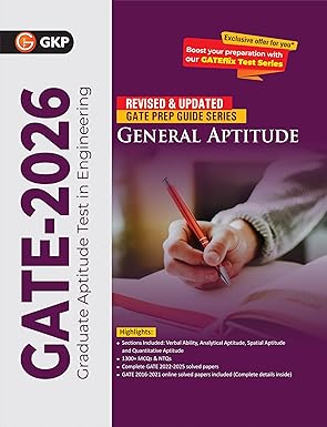 GKP GATE 2026 General Aptitude Guide | Solved PYQs Papers 2022–2025 | Chapter-Wise Theory | 1300+ MSQ & NTQs Bank Practice for Exam Success