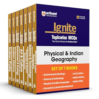 Arihant Ignite Topicwise MCQs Combo (Environment & Ecology, Indian Polity, Science & Technology, Art & Culture, Indian History, Economic & Social ... | For UPSC & State PCS Exams | English Medium