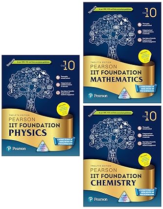Pearson IIT Foundation'24- Physics+ Chemistry + Maths Class 10 for JEE, NTSE, Olympiad| Revised CBSE|Free access to elibrary & Myinsights Self Preparation - 6th Edition By Pearson
