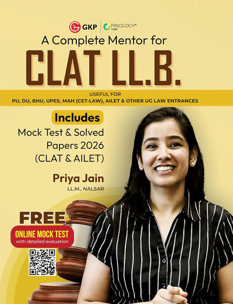 GKP CLAT & AILET 2027 Preparation Book (LLB) | Complete Guide by Priya Jain | Fully Solved Papers of CLAT & AILET 2026 | Law Entrance Exam Book
