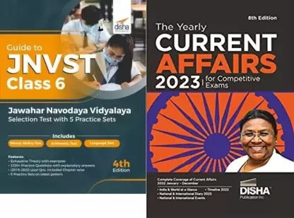 Guide To JNVST Class 6 Jawahar Navodaya Vidyalaya Selection + The Yearly Current Affairs 2023 For Competitive Exams Set Of 2 Book Combo Set English Medium