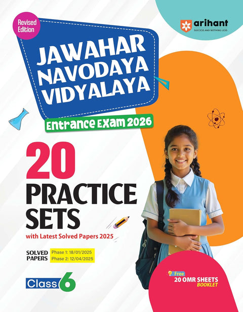 Arihant Jawahar Navodaya Vidhyalya Class 6 Entrance Exam 2026 | 20 Practice Sets with Latest Solved Papers 2025 | Including 20 OMR Sheets (English Medium)