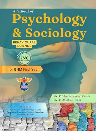 GNM Nursing - Text Book - 1st Year - Psychology & Sociology-2026 With Free Booklet Of Solved Test Papers