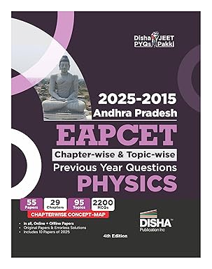 Disha 2025 - 2015 Andhra Pradesh EAPCET Chapter-wise & Topic-wise Previous Year Questions Physics with Concept Maps 4th Edition | EAMCET PYQs Question Bank for 2026 Engineering Exams | 1700+ MCQs