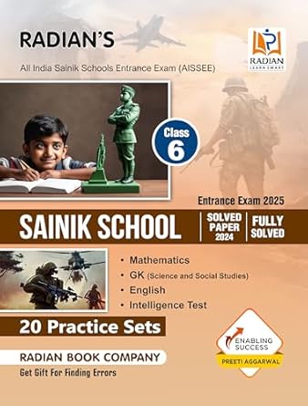 Sainik School Practice Set Book Class 6 with Latest Solved Paper for (AISSEE) All India Sainik Schools Entrance Exam 2025 (English Medium)