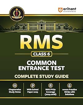 Arihnat RMS Class 6 Common Entrance Guide Book | Complete Study Guide for Rashtriya Military School Entrance Exam | Chapterwise Notes & Solved Paper ... Practice MCQs with Solutions | English Medium