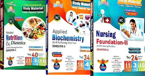 B.sc. Nursing First Year Semester-II study material set of 3 books Vijayam