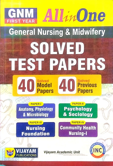 ALL IN ONE General Nursing& Midwifery 40 Solved Model Papers & Previous Papers