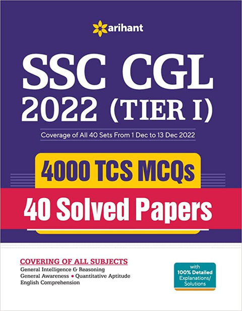 SSC CGL Tier 1 4000 TCS MCQs and 40 Solved Papers