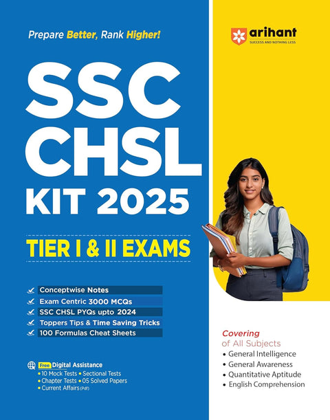 Arihant SSC CHSL Kit 2025 | Tier I and II Exams | Complete Guide with 3000+ MCQs, Previous Year Questions, Concept Notes, Formula Sheets & Expert Tips | Preparation Book for SSC CHSL Exam