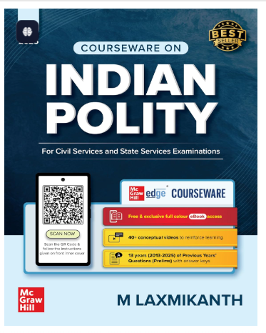 Indian Polity Courseware (English), 8e by M Laxmikanth for UPSC 2026 | 40+ Conceptual Videos | Colour eBook | Solved 13 Years Prelims PYQs (2013-25) | 12 Years Main Exam Questions | Practice Questions Paperback – 1 August 2025