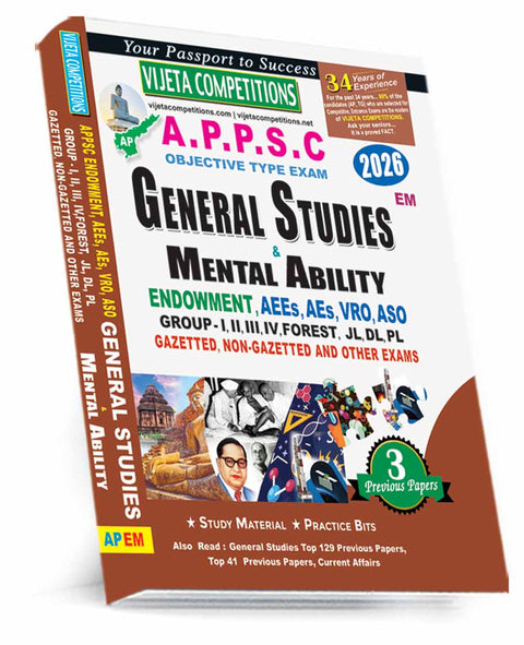 APPSC General Studies & Mental Ability 2026 Edition english medium