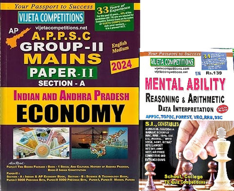 APPSC Group II Mains 2024 Paper II Section A - Indian and Andhra Pradesh Economy& Mental Ability REasoning & Arthmetic DATA Interpretation( english medium)
