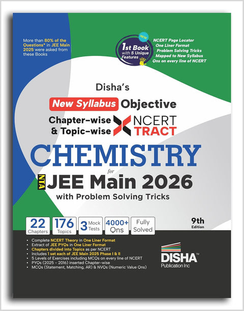 Disha's New Syllabus Objective NCERT Xtract Chemistry with Problem Solving Tricks for NTA JEE Main 9th Edition