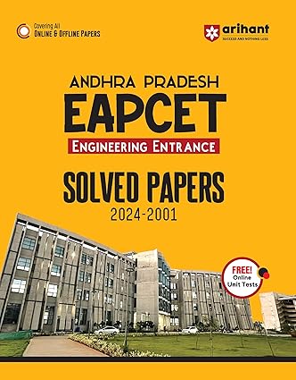 Arihant Andhra Pradesh EAPCET Engineering Entrance Solved Papers | Questions papers from 2024-2001 | Covering all online & offline papers with free online unit tests