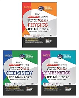Disha's New Syllabus Objective NCERT Xtract Physics, Chemistry & Mathematics with Problem Solving Tricks for NTA JEE Main 9th Edition | Tips on your Fingertips, Previous Year Question Bank PYQs