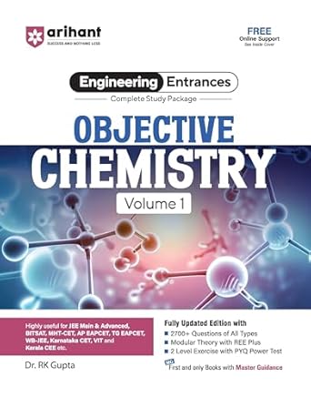 Arihant JEE Main Objective Chemistry for Volume 1 | Complete Study Package & Advanced, BITSAT, CET, VIT, NEET & Other Engineering Entrances 2025-2026 | 2500+ Questions, PYQs & 2-Level Exercises