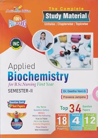 Vijayam The Complete Study Material of Applied Biochemistry For BSc Nursing first year semester-ii