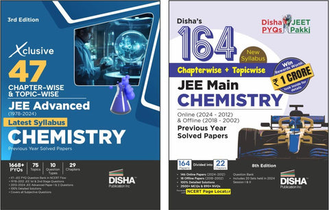 Combo 164 JEE Main (New Syllabus) & 47 Xclusive JEE Advanced Chemistry Chapterwise & Topicwise Previous Year Solved Papers (set of 2 Books)