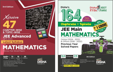 47 Xclusive JEE Advanced Mathematics & 164 JEE Main  Chapterwise & Topicwise Previous Year Solved Papers (set of 2 Books)